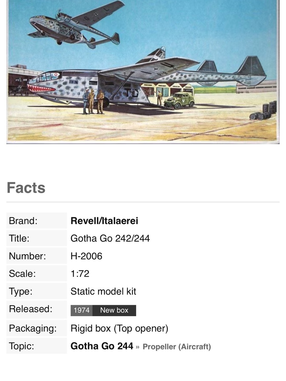 Revell/Italaerei Gotha Go 242/244 Model Kit - Gray